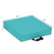 Blue 15-inch square toddler floor cushion with 3" thick foam, waterproof cover, and ergonomic handle for easy transport.