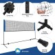 Adjustable 10-foot badminton net stand with waterproof metal pipe, sturdy connections, and anti-slip footpads for.