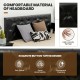 Button tufted PU leather headboard with high-density sponge, featuring a full/queen platform bed with 4 storage drawers.