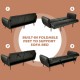 Convertible black sofa bed with adjustable backrest and foldable feet, perfect for small apartments and versatile use.