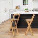 Set of 2 natural bamboo folding barstools with footrests, ergonomic design, perfect for home or cafe use.