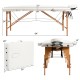 Portable adjustable facial spa bed in white with a foldable design, suitable for massage and spa treatments.