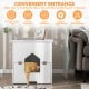 Cat litter box enclosure in white with flip magnetic half door, providing a private space for cats and a decorative.