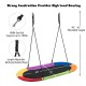 Multicolor 60-inch saucer swing with adjustable height, sturdy construction, and 700lbs capacity for outdoor fun.