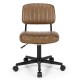 Brown PU leather adjustable office chair with a comfortable seat and backrest, designed for ergonomic support in.