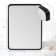 Rectangular wall mount bathroom mirror with solid steel frame, 22x30 inches, ideal for vertical or horizontal hanging.