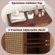 Spacious walnut cabinet top with 2 rattan doors and 3-position adjustable shelf for versatile kitchen storage.