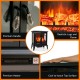 25-inch freestanding electric fireplace heater in black with realistic flame effect, adjustable temperature, and.