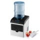 Countertop ice maker with water dispenser, stainless steel design, makes 48 lbs of ice daily for convenient hydration.