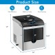 Stainless steel countertop ice maker with water dispenser, measuring 17"x14", features easy control panel and.