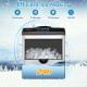 Countertop ice maker with water dispenser, stainless steel, makes 48 lbs of ice daily, ideal for home use.
