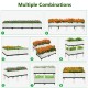 Set of 4 elevated planter boxes in white, designed for growing flowers and herbs, ideal for patios and gardens.