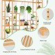 9-tier bamboo plant stand featuring sturdy screw connections and a hanging rack, ideal for displaying plants indoors or.