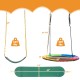U-shaped swing seat and colorful saucer tree swing set, each supporting up to 330 lbs, ideal for outdoor fun.
