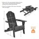 Foldable black patio chair with ergonomic backrest and built-in cup holder, ideal for outdoor relaxation and easy.