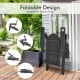 Foldable black patio chair with ergonomic backrest and built-in cup holder, perfect for space-saving outdoor use.