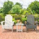 Two foldable gray patio chairs with built-in cup holders, set by a serene lake for outdoor relaxation.
