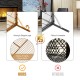 3-panel folding wrought iron fireplace screen with doors, golden finish, designed for safety and stability in homes.
