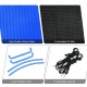 Blue 60-inch platform tree swing components including Oxford fabric, foam padded tubes, and adjustable lanyard for.