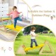 3-in-1 wooden triangle climber set with ramp for indoor and outdoor play, promoting motor skills and balance for kids.