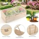 Wooden garden portable greenhouse with transparent PVC lid and foldable top for optimal sunlight and ventilation.