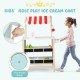 Kids wooden ice cream cart with chalkboard, storage shelves, and solid wooden wheels for imaginative play and easy.