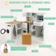 Wooden kids kitchen playset featuring stove, sink, and storage, designed for imaginative play with lights and sounds.