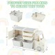 Toddler truck storage organizer in beige with 2 large bins and 2 drawers, perfect for kids' toy organization.