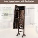 Standing Jewelry Cabinet Jewelry Armoire Cabinet with Full-Length Mirror - Gallery View 10 of 10