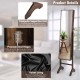 Standing jewelry armoire with full-length mirror, brown MDF, velvet lining, and lockable door for secure storage.