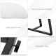 Detail of the solid steel frame and adjustable feet of the modern faux marble nesting coffee table set in white.