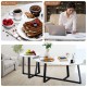 Modern faux marble nesting coffee table set with oval and round tables, perfect for living room or office use.