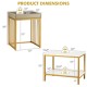 Nesting coffee table set featuring a 2-tier coffee table and a taller end table, made of MDF and steel for durability.