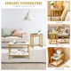 Nesting coffee table set featuring a 2-tier coffee table and end table in white with gold accents for versatile living.