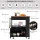 Kitchen island cart with spacious countertop, wide drawer, and 3-tier spice rack for versatile kitchen storage.