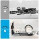 Aluminum expandable dish drying rack with drainboard, organized utensils, and 360-degree rotatable drainage spout.