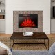28-inch electric fireplace with realistic flames, remote control, and adjustable heat settings for cozy indoor ambiance.
