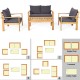 4-piece outdoor acacia wood chat set with removable cushions, perfect for patio or garden lounging.