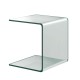 Tempered glass waterfall end table with U-frame design, 18 x 18 x 16 inches, ideal for living room or office use.