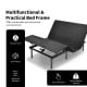 Queen size adjustable bed base frame with wireless remote, sturdy steel construction, and quiet motor for easy.