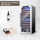 Dual zone wine cooler refrigerator with 8 wooden shelves, stainless steel door, and adjustable temperature for wine.