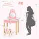 Kids vanity set featuring a rabbit design with a mirror and drawer, perfect for makeup and storage in a child's room.