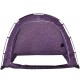 Interior view of the portable indoor privacy play tent in purple, showcasing its spacious design and sturdy structure.