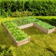 U-shaped wooden garden raised bed made of solid fir wood, showcasing a lush arrangement of vegetables in a vibrant.