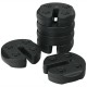 Set of 6 canopy weights, 30lbs each, made of weather-resistant PE, designed for secure stacking and easy transport.