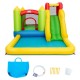 Inflatable bounce house water slide with climbing wall and splash pool, made of durable oxford material, for outdoor.