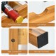 Bamboo wine rack with bottle neck slot and solid connection, designed to hold 12 bottles horizontally for freshness.
