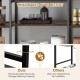 47-inch rustic brown wine rack table with thickened metal frame, holding 18 bottles and 8 glasses, ideal for modern.