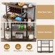 47-inch rustic brown wine rack table with glass holder, 3-tier shelves for 18 bottles, ideal for kitchen or dining room.