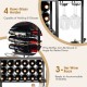 47-inch rustic brown wine rack table with 3-tier storage, holding 18 bottles and 8 glasses for stylish home decor.